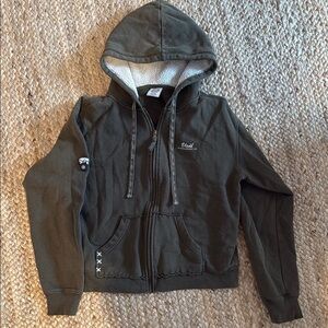 Olive Green Zip-Up Hoodie